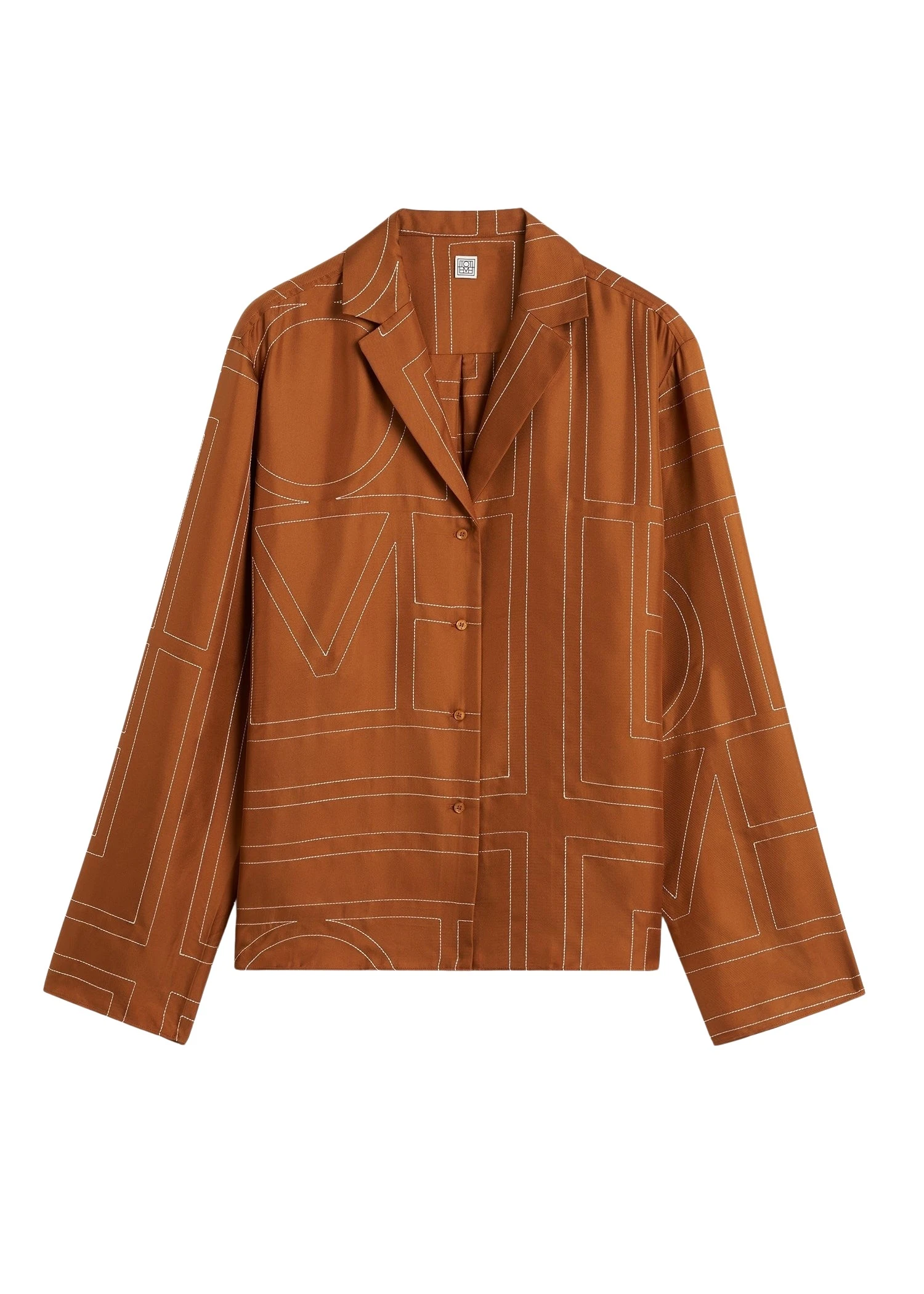 Toteme-Monogram-silk-pj-top-in-Terracotta97544_nobg Totême Monogram silk pj top in Terracotta - Tops - Scandinavian Minimalist Luxury at Luxury Shoes
