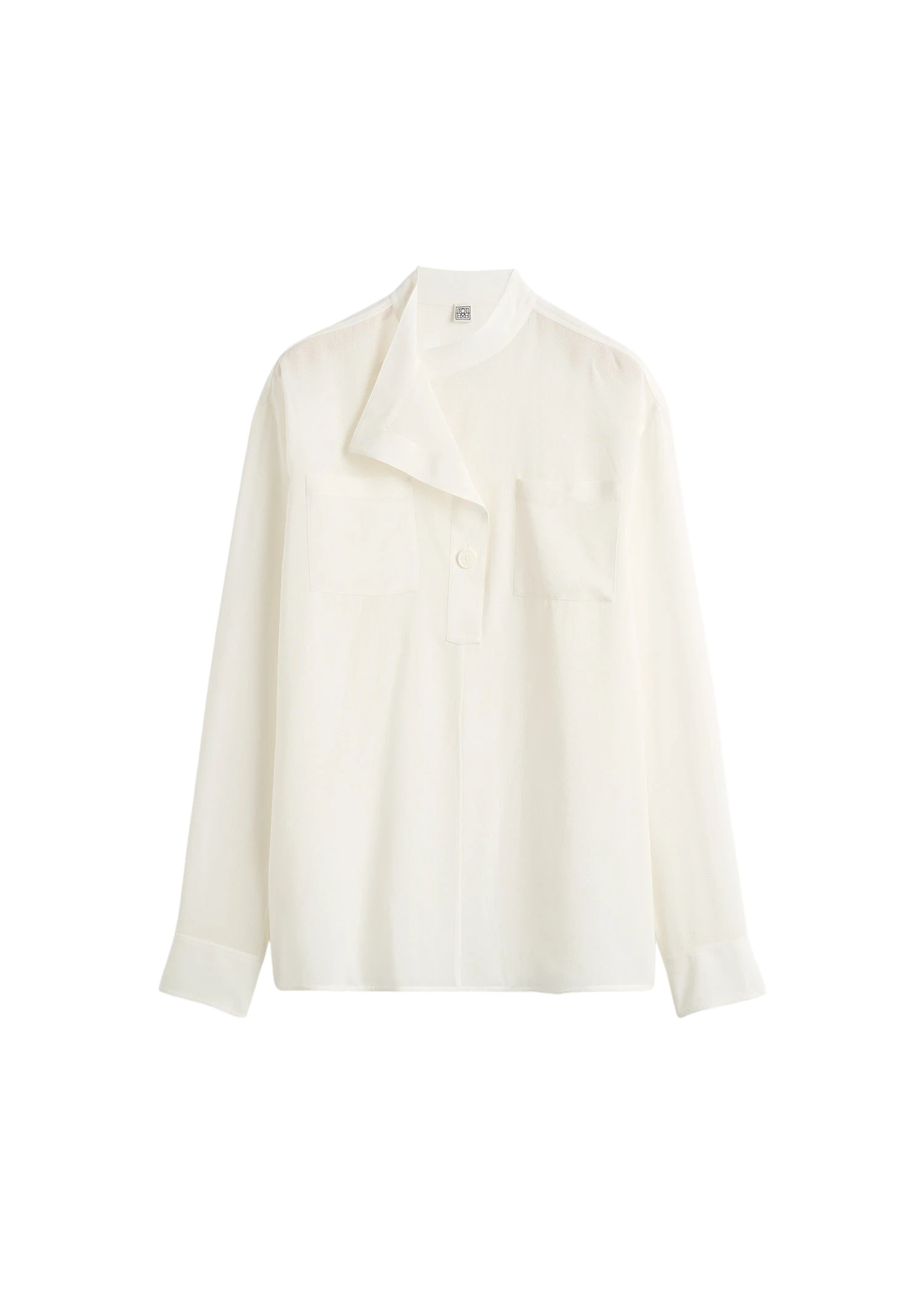 Toteme-Overlapping-collar-blouse-in-Milk98563_nobg Totême Overlapping collar blouse in Milk - Tops - Scandinavian Minimalist Luxury at Luxury Shoes