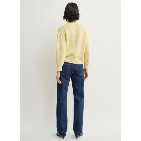 Totême Oversized crew knit in Buttercup - Knitwear - Scandinavian Minimalist Luxury at Luxury Shoes 