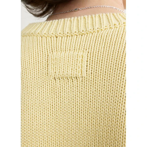 Totême Oversized crew knit in Buttercup - Knitwear - Scandinavian Minimalist Luxury at Luxury Shoes 