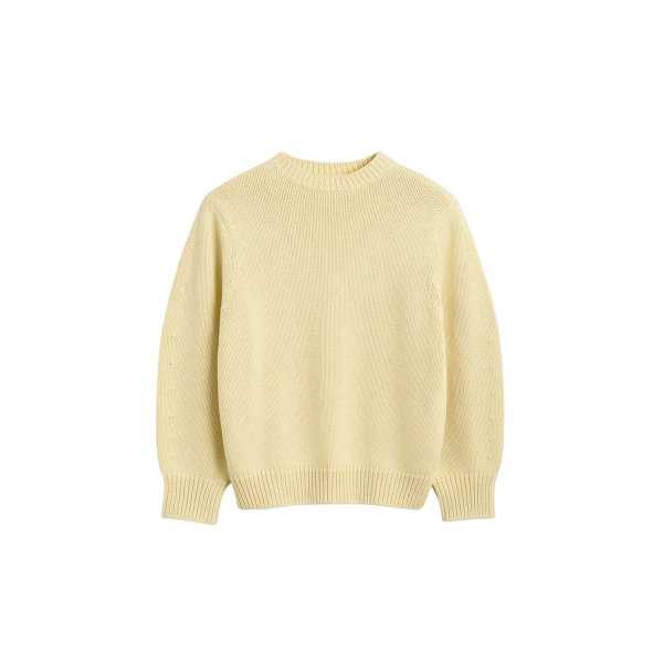 Totême Oversized crew knit in Buttercup - Knitwear - Scandinavian Minimalist Luxury at Luxury Shoes 