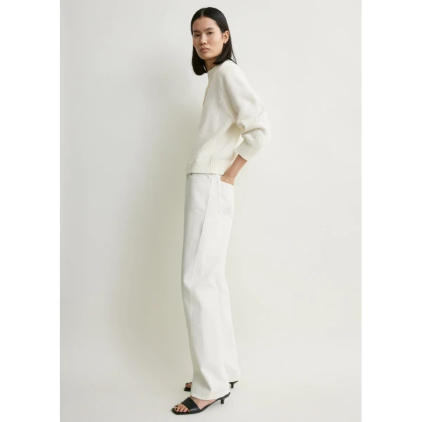 Totême Oversized crew knit in Macadamia - Knitwear - Scandinavian Minimalist Luxury at Luxury Shoes 