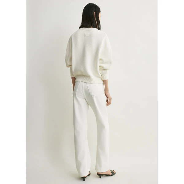 Totême Oversized crew knit in Macadamia - Knitwear - Scandinavian Minimalist Luxury at Luxury Shoes 