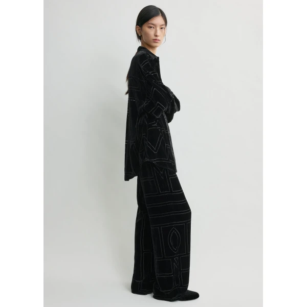 Totême Oversized devoré shirt in Black - Tops - Scandinavian Minimalist Luxury at Luxury Shoes 