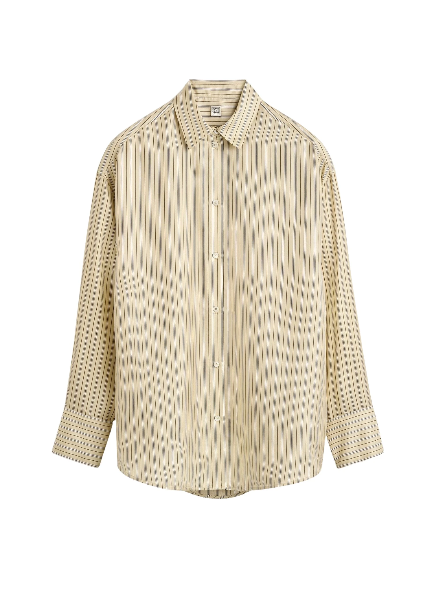 Toteme-Oversized-striped-shirt-in-Beige-Brown75492_nobg Totême Oversized striped shirt in Beige / Brown - Tops - Scandinavian Minimalist Luxury at Luxury Shoes