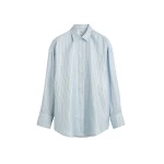 Totême Oversized striped shirt in Ice / White - Tops - Scandinavian Minimalist Luxury at Luxury Shoes 