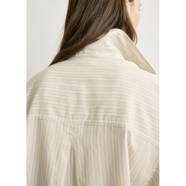 Totême Oversized striped shirt in Yellow / Sky - Tops - Scandinavian Minimalist Luxury at Luxury Shoes 