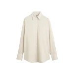 Totême Oversized striped shirt in Yellow / Sky - Tops - Scandinavian Minimalist Luxury at Luxury Shoes 