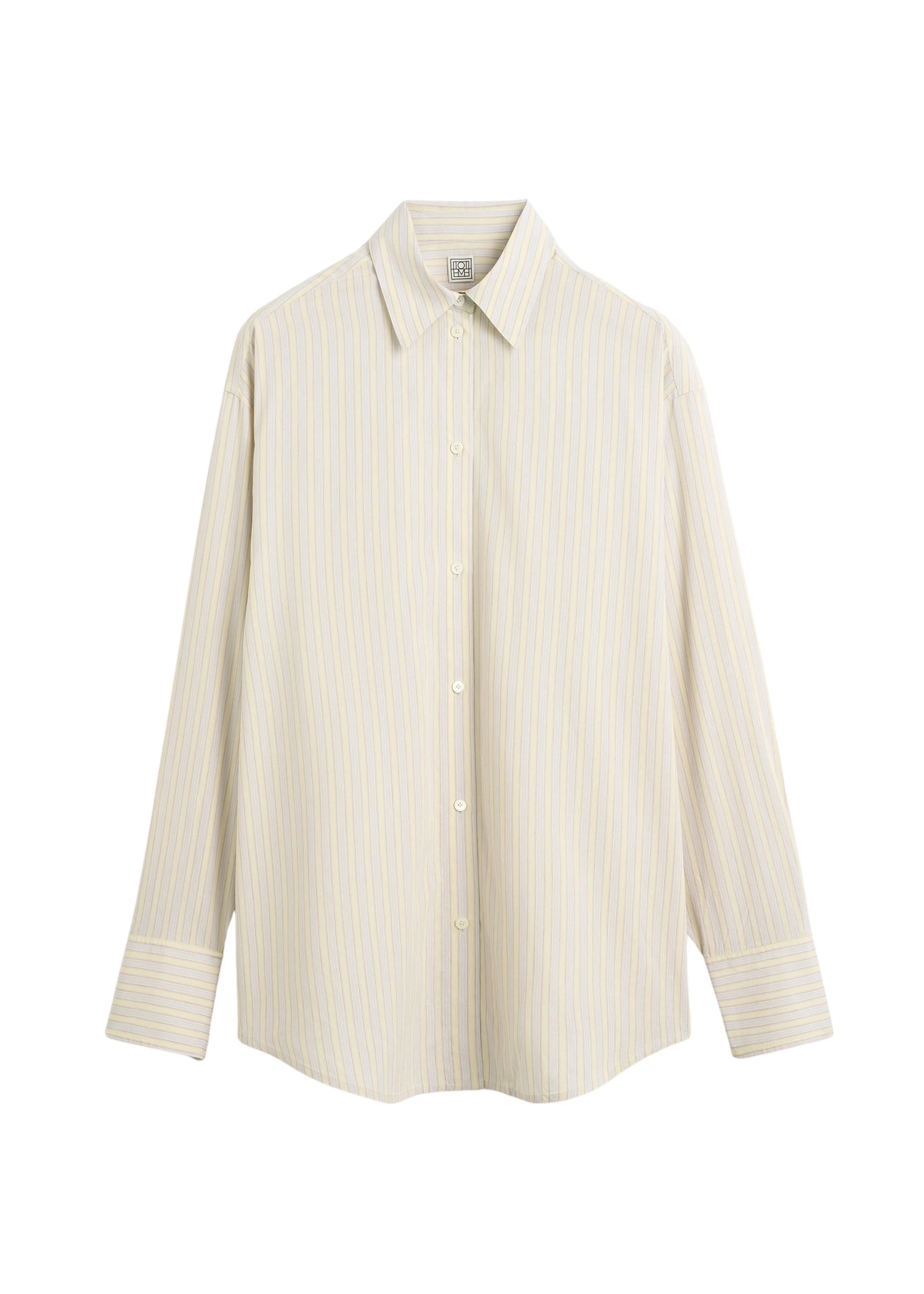 Toteme-Oversized-striped-shirt-in-Yellow-Sky27561_nobg Totême Oversized striped shirt in Yellow / Sky - Tops - Scandinavian Minimalist Luxury at Luxury Shoes