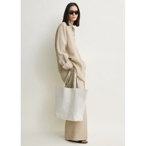 Totême Oversized summer shirt in Natural - Tops - Scandinavian Minimalist Luxury at Luxury Shoes 