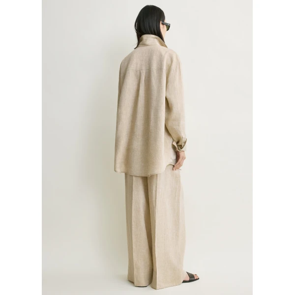Totême Oversized summer shirt in Natural - Tops - Scandinavian Minimalist Luxury at Luxury Shoes 