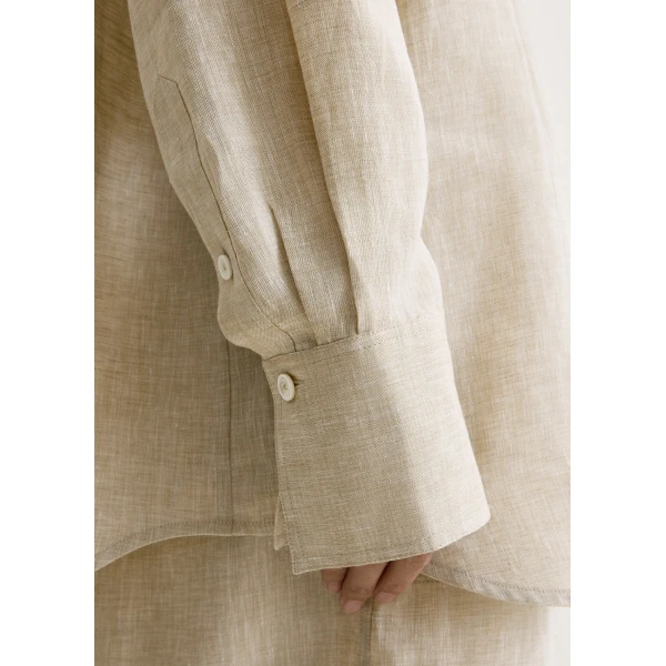 Totême Oversized summer shirt in Natural - Tops - Scandinavian Minimalist Luxury at Luxury Shoes 