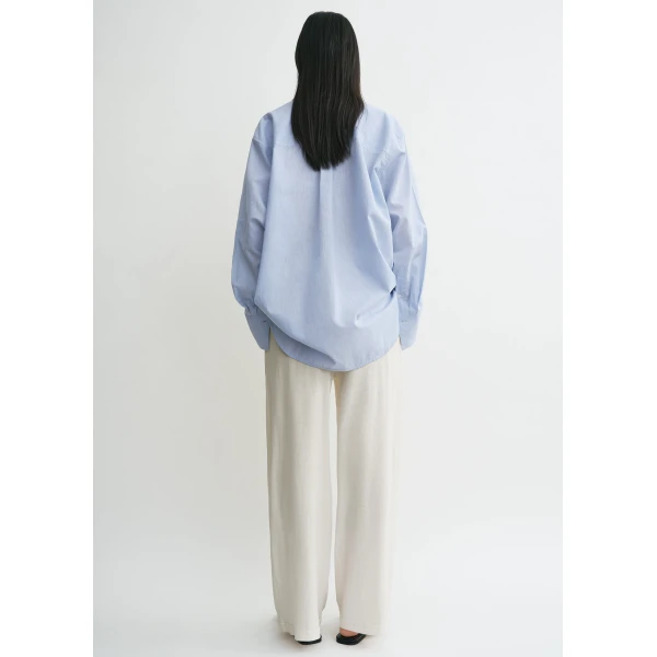 Totême Oversized summer shirt in Sky - Tops - Scandinavian Minimalist Luxury at Luxury Shoes 
