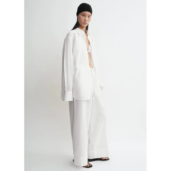 Totême Oversized summer shirt in White - Tops - Scandinavian Minimalist Luxury at Luxury Shoes 