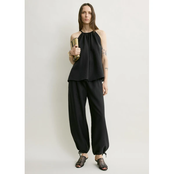 Totême Parachute halter top in Black - Tops - Scandinavian Minimalist Luxury at Luxury Shoes 