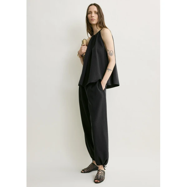 Totême Parachute halter top in Black - Tops - Scandinavian Minimalist Luxury at Luxury Shoes 