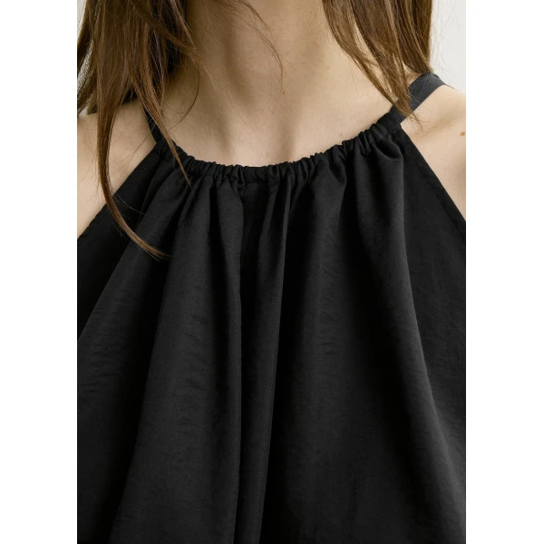 Totême Parachute halter top in Black - Tops - Scandinavian Minimalist Luxury at Luxury Shoes 