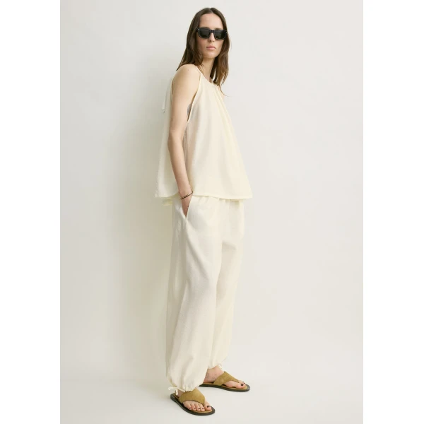 Totême Parachute halter top in Off-white - Tops - Scandinavian Minimalist Luxury at Luxury Shoes 