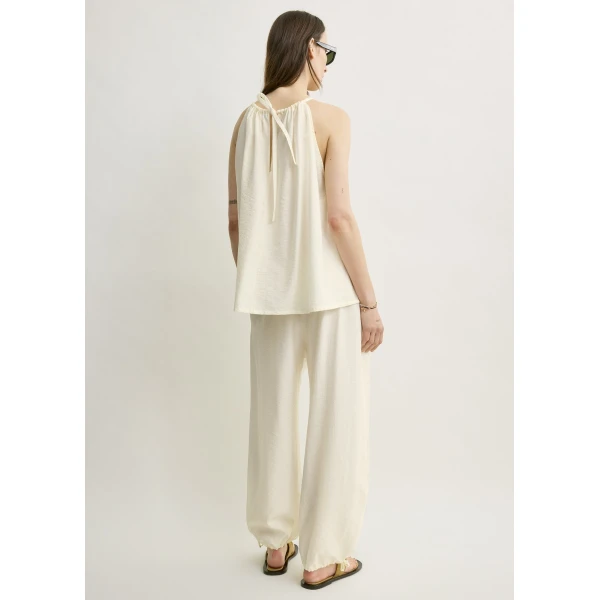 Totême Parachute halter top in Off-white - Tops - Scandinavian Minimalist Luxury at Luxury Shoes 