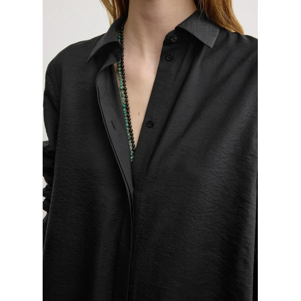 Totême Parachute shirtdress in Black - Dresses - Scandinavian Minimalist Luxury at Luxury Shoes 