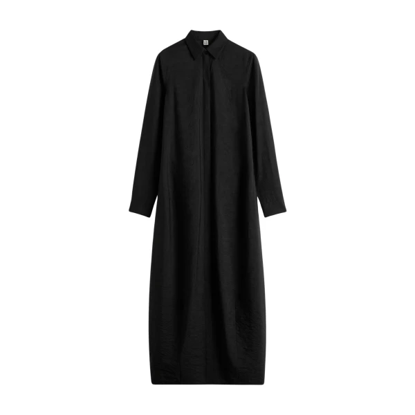 Totême Parachute shirtdress in Black - Dresses - Scandinavian Minimalist Luxury at Luxury Shoes 