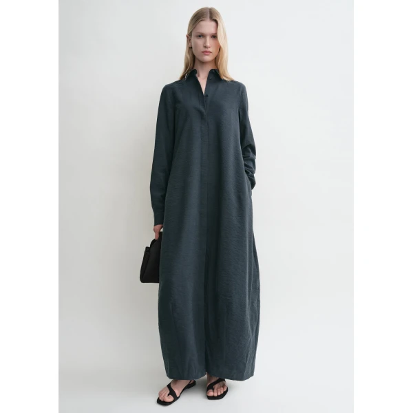 Totême Parachute shirtdress in Nightfall - Dresses - Scandinavian Minimalist Luxury at Luxury Shoes 