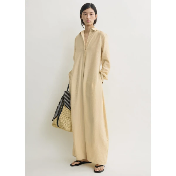 Totême Parachute shirtdress in Stone - Dresses - Scandinavian Minimalist Luxury at Luxury Shoes 