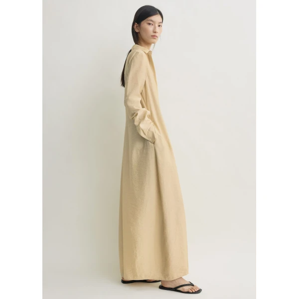 Totême Parachute shirtdress in Stone - Dresses - Scandinavian Minimalist Luxury at Luxury Shoes 