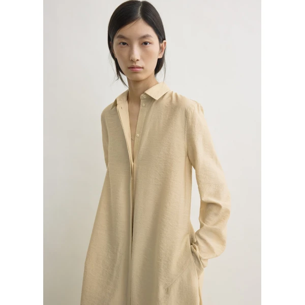 Totême Parachute shirtdress in Stone - Dresses - Scandinavian Minimalist Luxury at Luxury Shoes 
