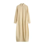 Totême Parachute shirtdress in Stone - Dresses - Scandinavian Minimalist Luxury at Luxury Shoes 