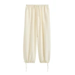 Totême Parachute trousers in Off-white - Pants - Scandinavian Minimalist Luxury at Luxury Shoes 