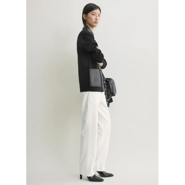 Totême Patch pocket shirt in Black - Tops - Scandinavian Minimalist Luxury at Luxury Shoes 