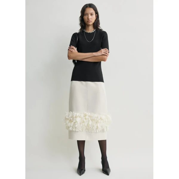 Totême Petal skirt in Ecru - Skirts - Scandinavian Minimalist Luxury at Luxury Shoes 