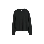 Totême Pintucked sweater charcoal in Charcoal melange - Knitwear - Scandinavian Minimalist Luxury at Luxury Shoes 