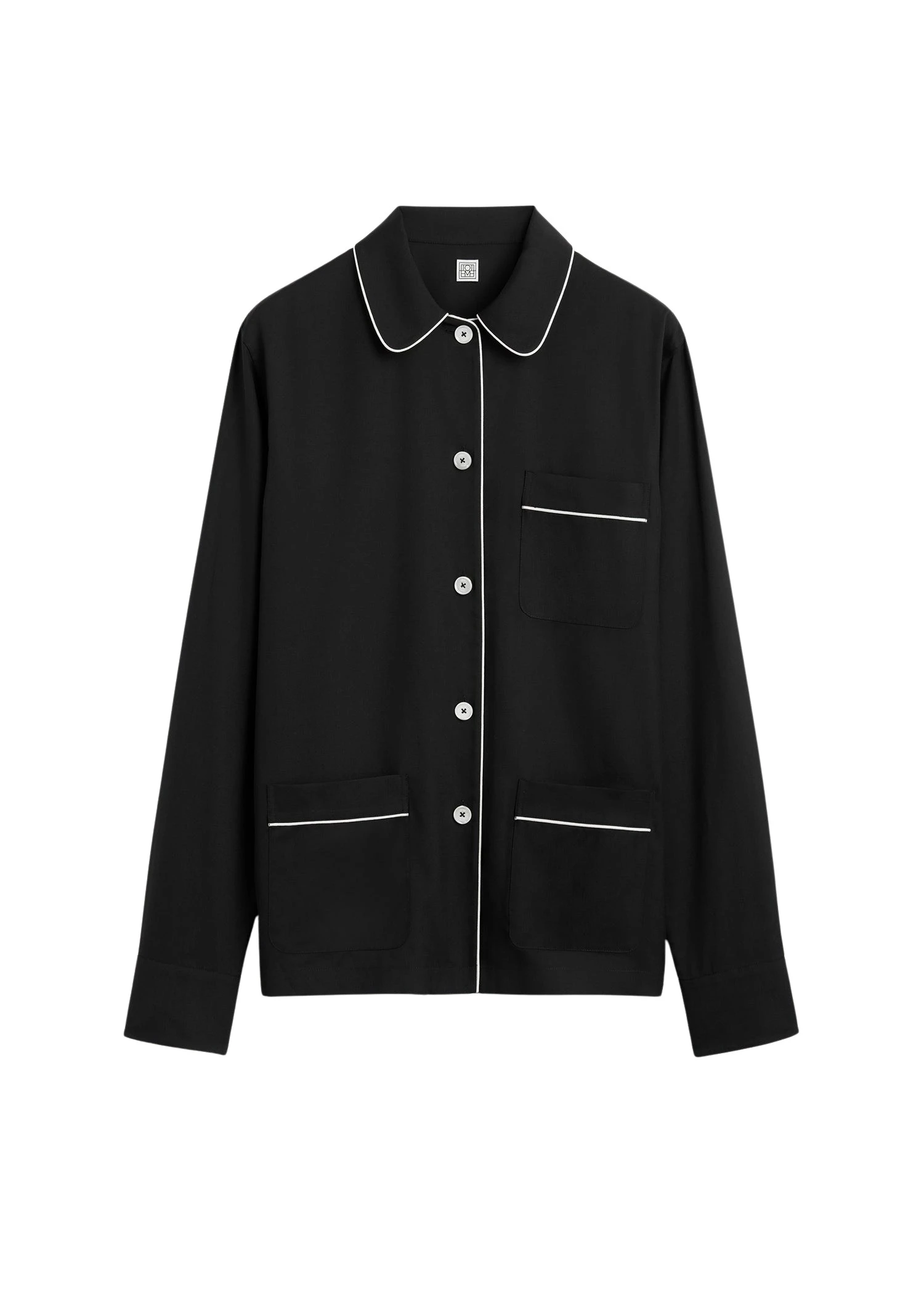 Toteme-Piped-pj-top-in-Black39611_nobg Totême Piped pj top in Black - Tops - Scandinavian Minimalist Luxury at Luxury Shoes