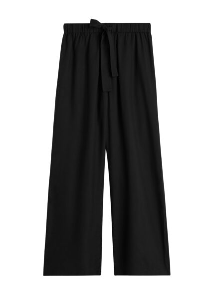 Totême Piped silk trousers in Black - Pants - Scandinavian Minimalist Luxury at Luxury Shoes 