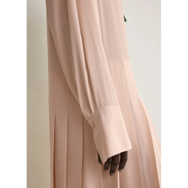 Totême Pleated shirtdress in Dusty pink - Dresses - Scandinavian Minimalist Luxury at Luxury Shoes 