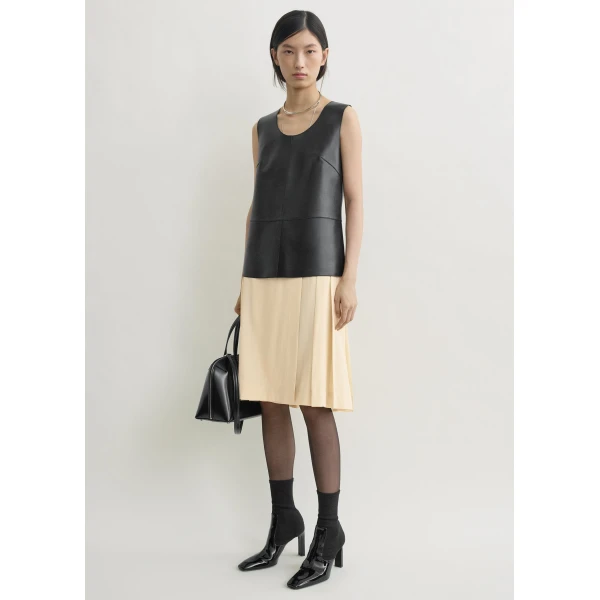 Totême Pleated wrap skirt in Champagne - Skirts - Scandinavian Minimalist Luxury at Luxury Shoes 