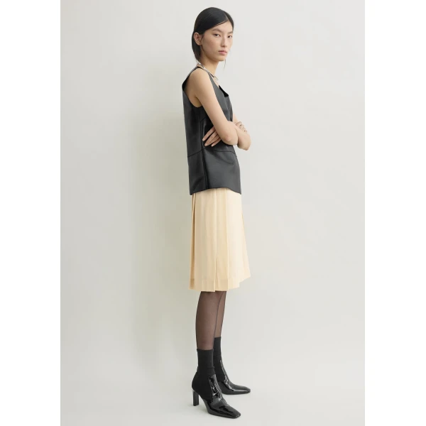 Totême Pleated wrap skirt in Champagne - Skirts - Scandinavian Minimalist Luxury at Luxury Shoes 