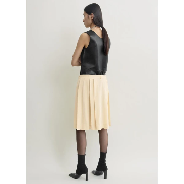 Totême Pleated wrap skirt in Champagne - Skirts - Scandinavian Minimalist Luxury at Luxury Shoes 