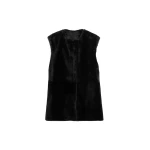 Totême Plush shearling vest in Black - Jackets - Scandinavian Minimalist Luxury at Luxury Shoes 