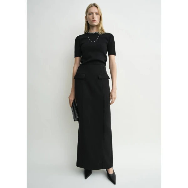 Totême Pocket suit skirt in Black - Skirts - Scandinavian Minimalist Luxury at Luxury Shoes 