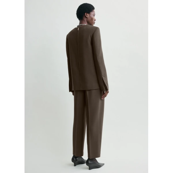 Totême Pocket top in Bark - Tops - Scandinavian Minimalist Luxury at Luxury Shoes 