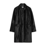 Totême Pony hair coat in Black - Coats - Scandinavian Minimalist Luxury at Luxury Shoes 