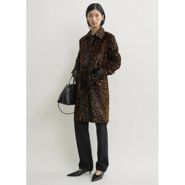 Totême Pony hair coat in Leopard - Coats - Scandinavian Minimalist Luxury at Luxury Shoes 