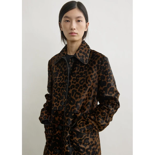 Totême Pony hair coat in Leopard - Coats - Scandinavian Minimalist Luxury at Luxury Shoes 