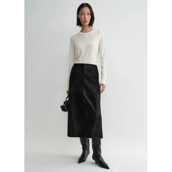 Totême Pony hair skirt in Black - Skirts - Scandinavian Minimalist Luxury at Luxury Shoes 