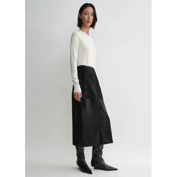 Totême Pony hair skirt in Black - Skirts - Scandinavian Minimalist Luxury at Luxury Shoes 