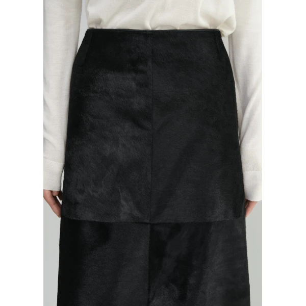 Totême Pony hair skirt in Black - Skirts - Scandinavian Minimalist Luxury at Luxury Shoes 