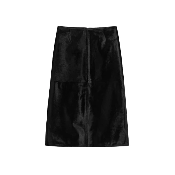 Totême Pony hair skirt in Black - Skirts - Scandinavian Minimalist Luxury at Luxury Shoes 